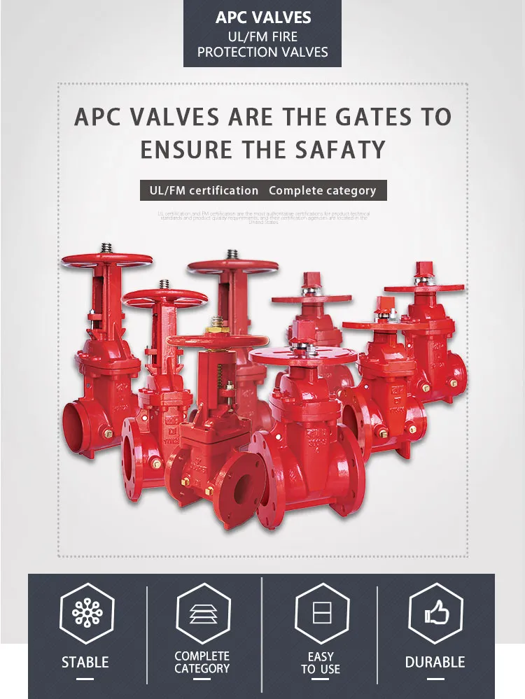 2′′ DN50 Fire Fighting Equipment FM UL Approved 300 Psi Grooved Nrs Gate Valve