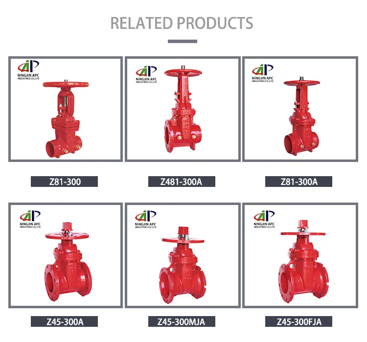 2′′ DN50 Fire Fighting Equipment FM UL Approved 300 Psi Grooved Nrs Gate Valve