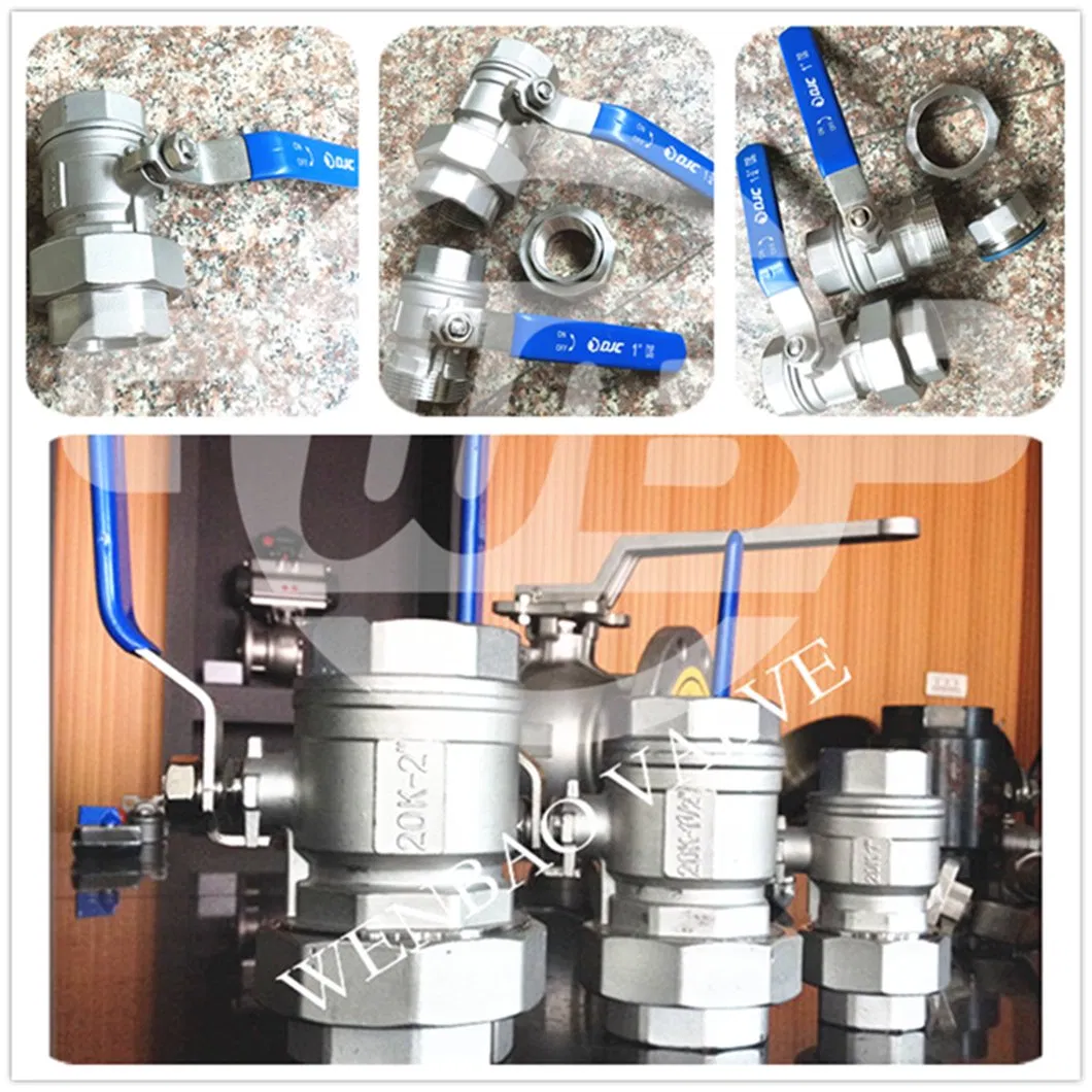3202-M3 Ss316 CF8m 2-PC Threaded Ball Valve (M/F) with Cap