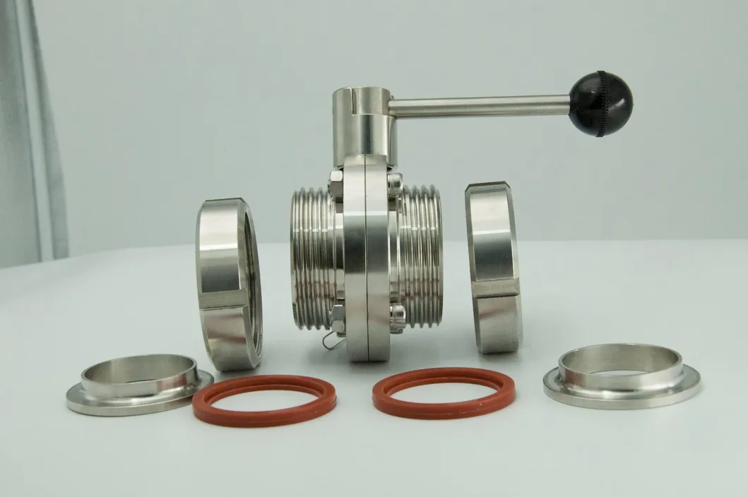 3A Stainless Steel 304 316 Union End Butterfly Valve for Bevarage System