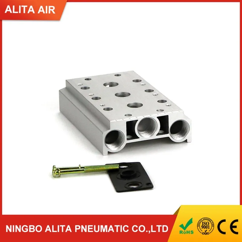 4V210-08 4V230 4V220 Valves Air Exhaust Manifold 200m-2f/3f/4f/5f/6f/7f/8f Pneumatic Base Solenoid Valve Plate