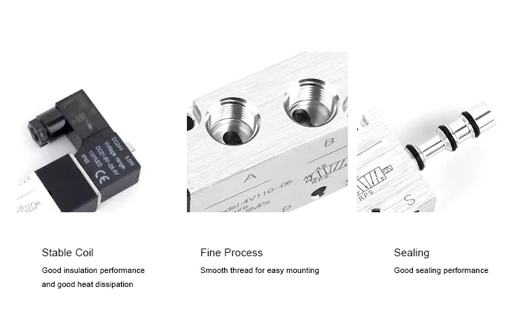 Aluminum Solenoid Valve Type 4V1 Series Electric Control Valve Pressure Switches