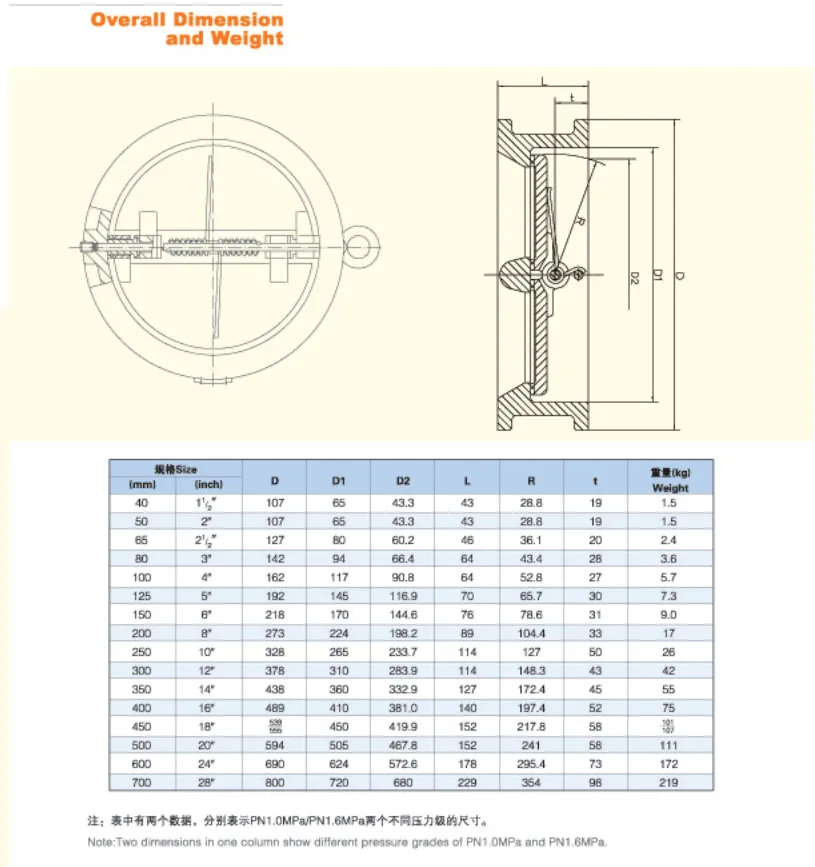 BS5153 Ductile Iron Wafer Check Valve