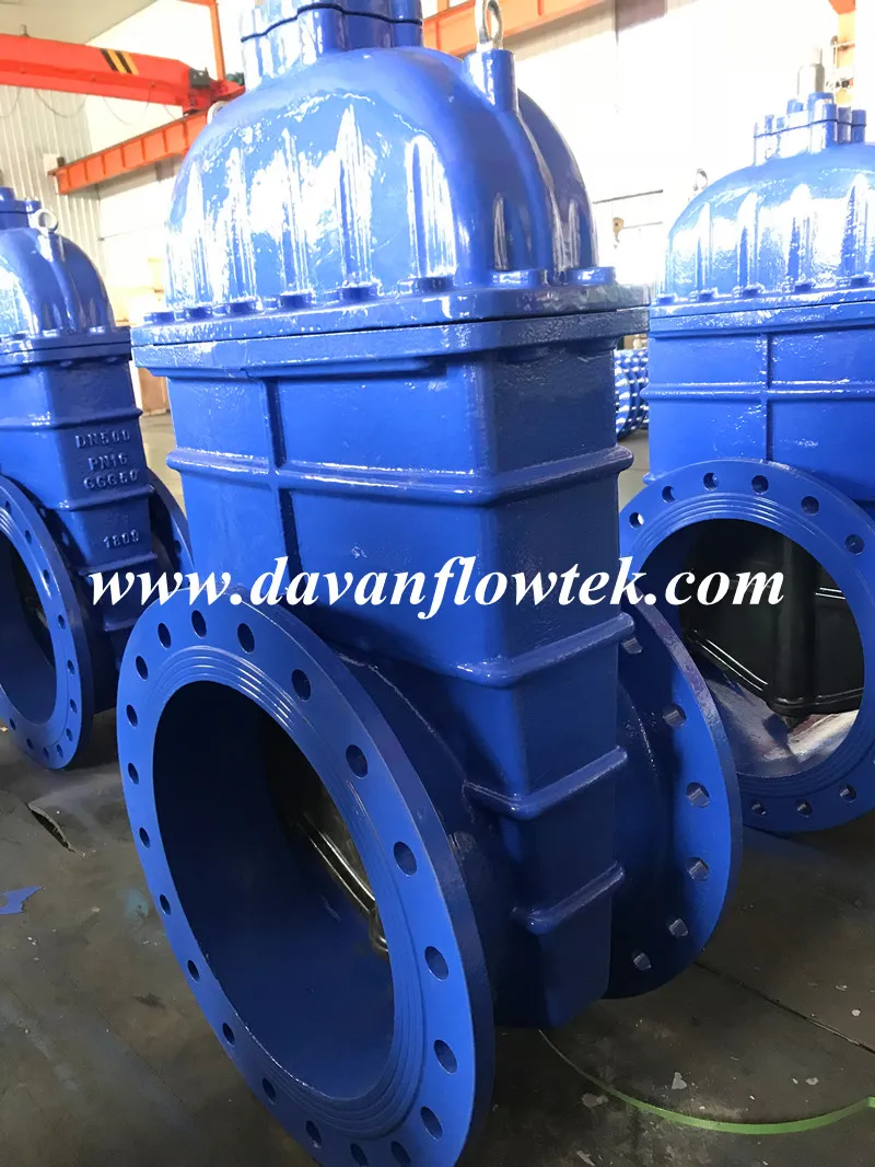 BS5163 China Factory DN50-800 Pn16 Rubber Wedge Gate Valve Flanged Handwheel Operated Water Resilient Seat Gate Valve Ductile Iron Ggg50 Sluice Gate Valve