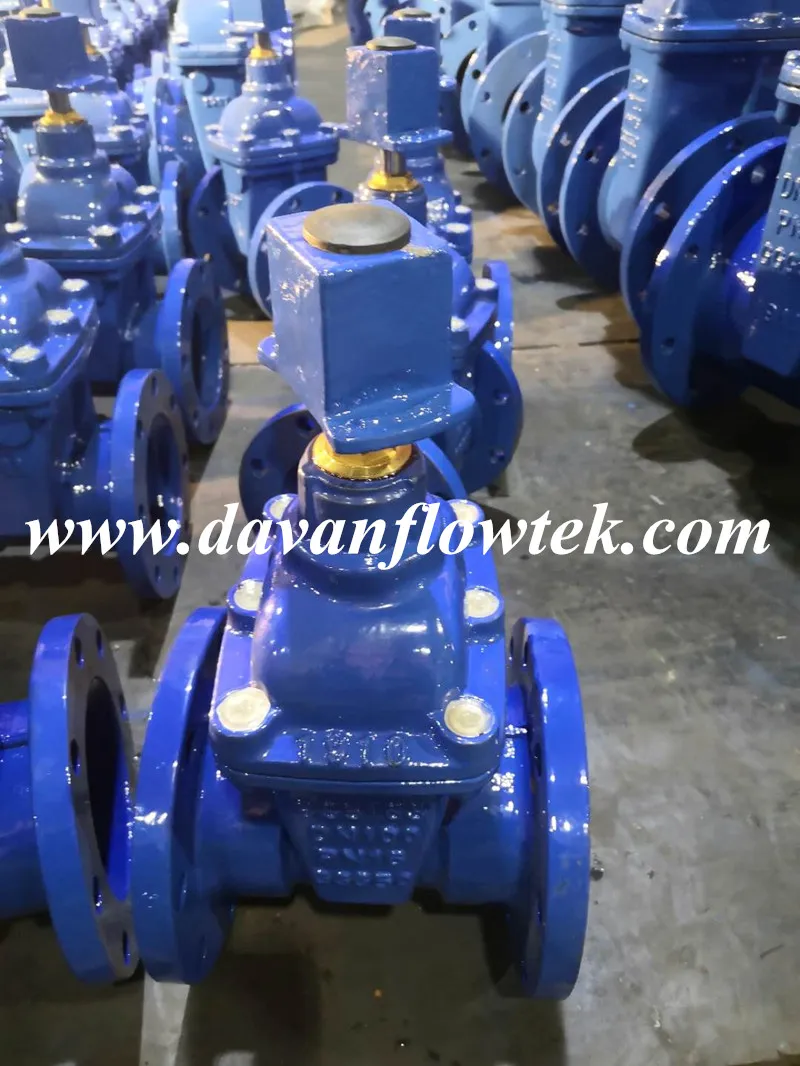 BS5163 DN450 Pn16 Rubber Wedge Gate Valve Ductile Iron Ggg40 Sluice Gate Valve Flanged Handwheel Operated Resilient Seat Gate Valve China Factory Gate Valve