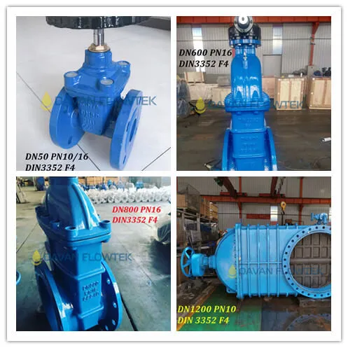 Cast Iron Flanged DIN3352 F4 Rubber Resilient Gate Valve