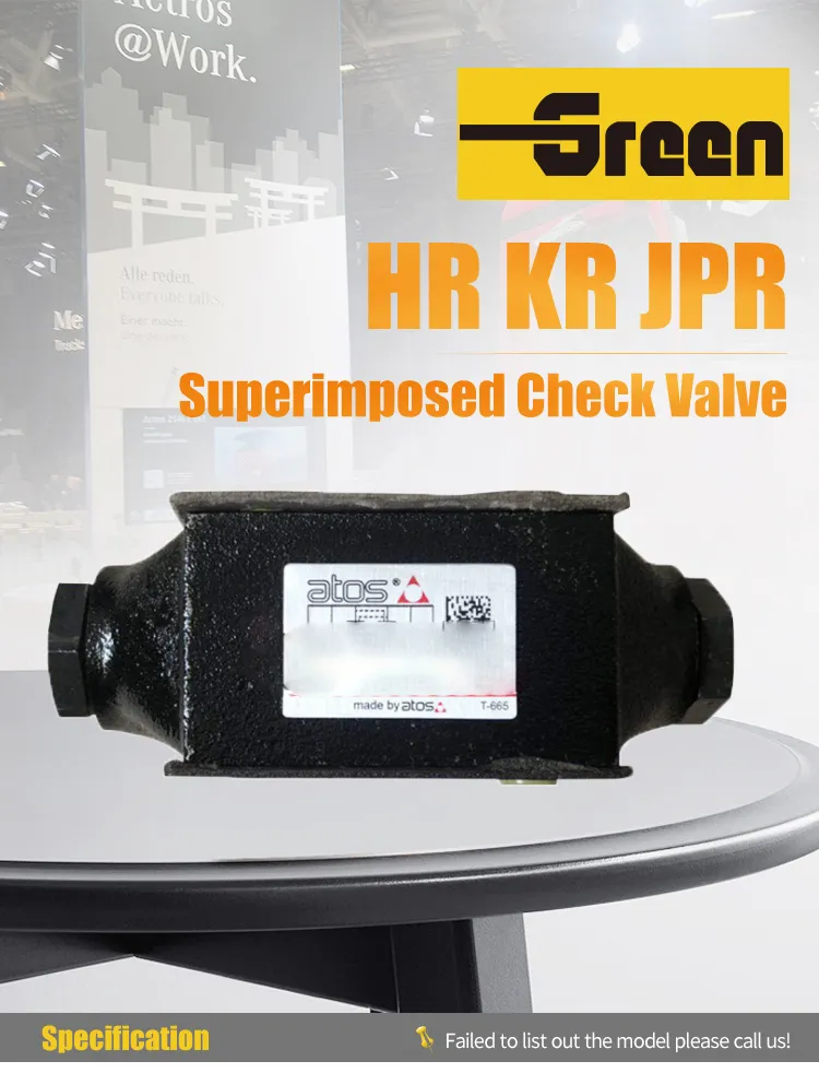 China Atos Hr Kr Jpr Series Hr-012 Kr-014/D Jpr-212/D Jpr-313 Superimposed Check Valve for Excavator Chopping Wood Machine