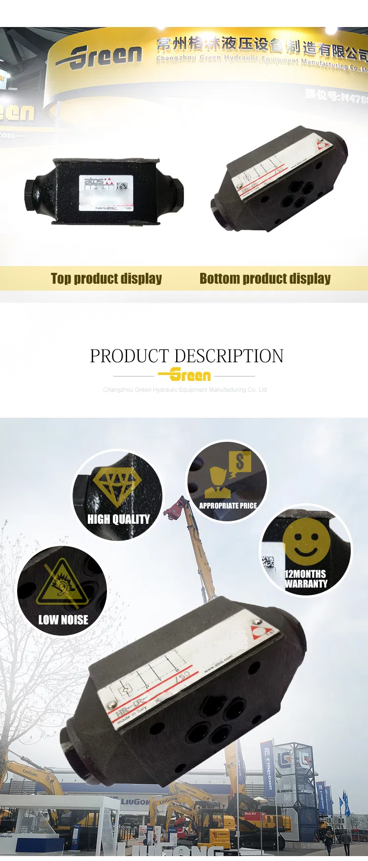 China Atos Hr Kr Jpr Series Hr-012 Kr-014/D Jpr-212/D Jpr-313 Superimposed Check Valve for Excavator Chopping Wood Machine