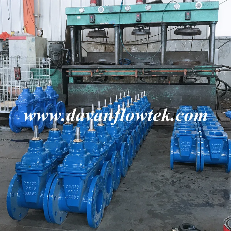 China Manutacturer Stock/Flanged Pn16 Rubber Wedge Gate Valve Flanged Handwheel Operated Gate Valve Resilient Seat Ductile Iron DIN Standard Sluice Gate Valve