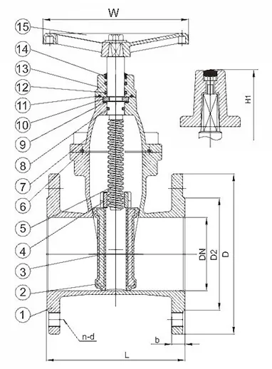 China Supplier Sluice Ductile Iron Water Flange Gate Valve Price with Handwheel