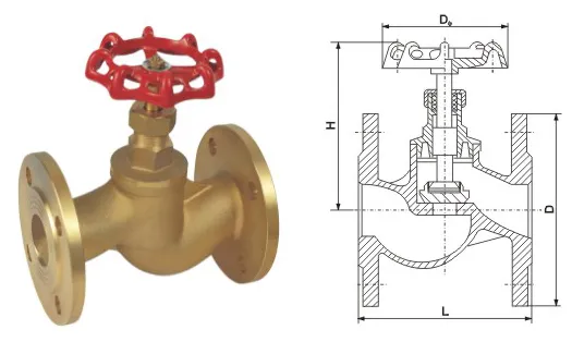 Copper Flange Globe Valve with High Quality J41W-16t