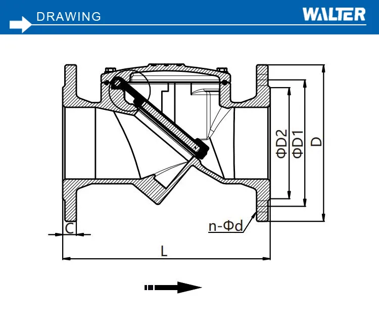 DI+EPDM Disc Swing Check Valve