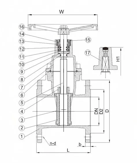 DIN 3352/En1171 Ggg50 Resilient Seated Wedge Ductile Iron Gate Valve