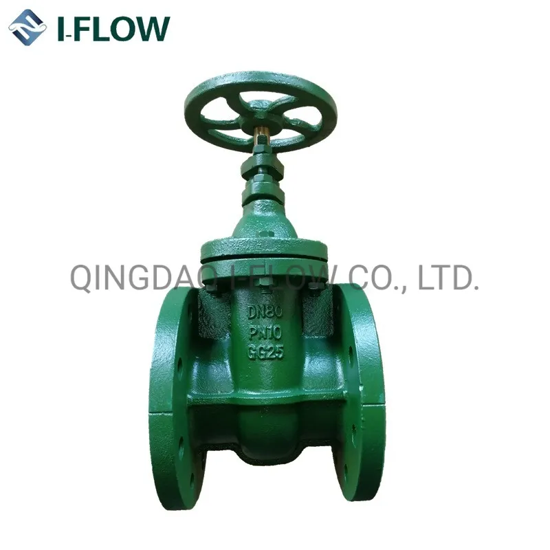 DIN F4 Cast Iron Non Rising Stem Metal Seat Gate Valve Pn16