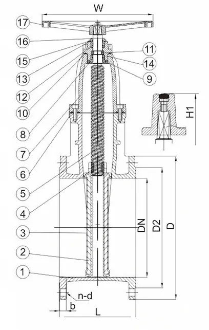 DIN F4 Flanged 16inch Gate Valve Manufacture Supplier with Prices Ductile Iron Sluice Valve with Resilient Seat