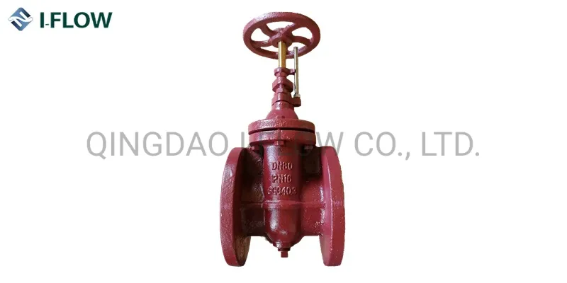 DIN F4 Pn16 DN80 Cast Iron Non Rising Stem Metal Seat Gate Valve