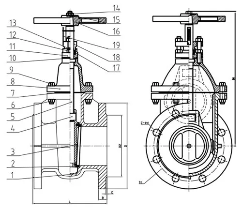 DIN Marine Gate Valve with Bronze Trim Position Indicator for Sea Water Application