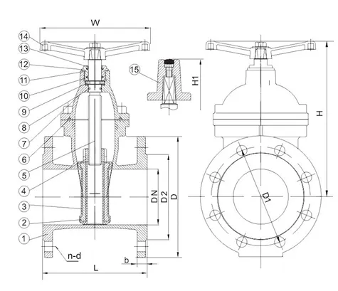 DIN Non Rising Stem Resilient Seated Seat Ductile Iron Gate Valve