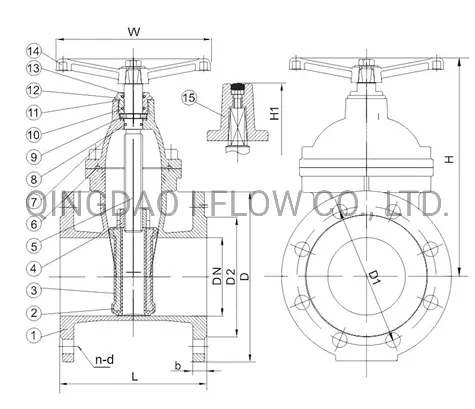 DIN Non Rising Stem Resilient Seated Seat Ductile Iron Gate Valve