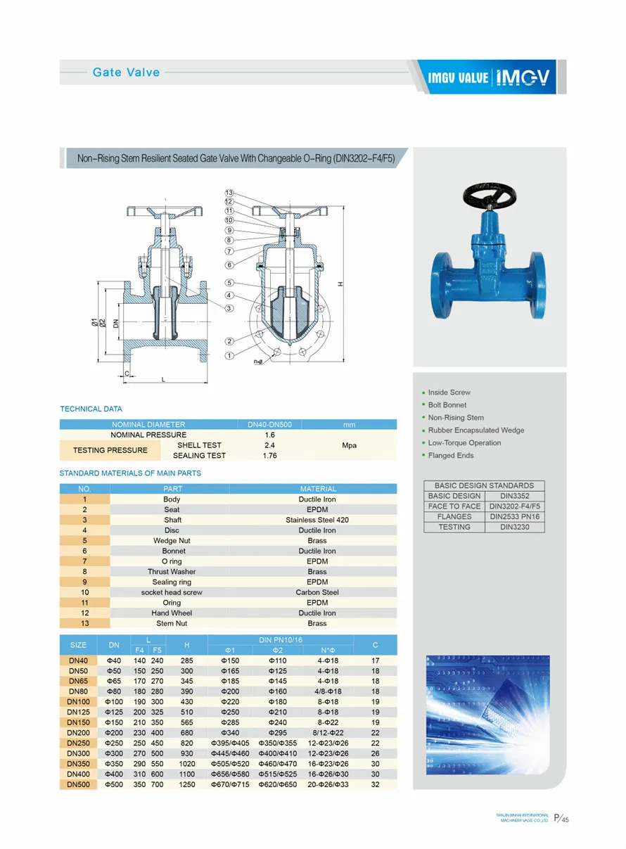 DIN3352/En 1171 Dn350-Dn800 Big Size Resilient Seated Gate Valve