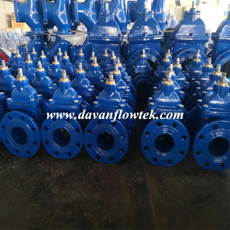 DIN3352 F4 Pn16 Resilient Seated Flange / Knife / Socket / Wafer Type Cast Iron Water Gate Valve