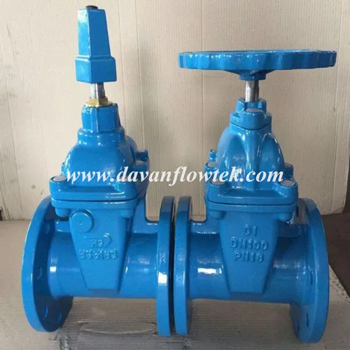 DIN3352 F4 Pn16 Resilient Seated Flange / Knife / Socket / Wafer Type Cast Iron Water Gate Valve