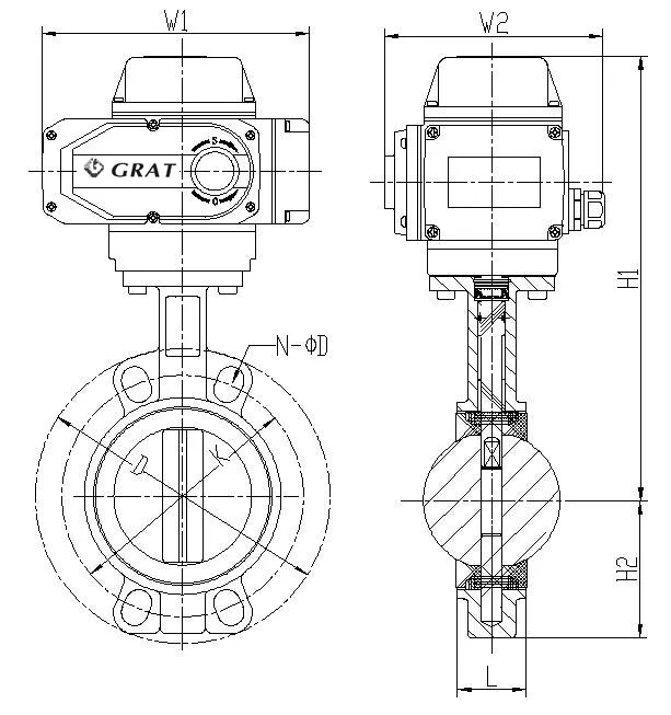 Dn100 SS304 Pn10 AC110V Shut off Electric Butterfly Valve for 120 Degrees Celsius Compressed Air