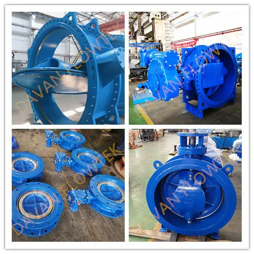 Ductile Iron Ggg50 Pn16 Gear Operated Double Flange Butterfly Valve Resilient Seat DN700 China Factory En593 14 Series Double Offset / Eccentric Butterfly Valve