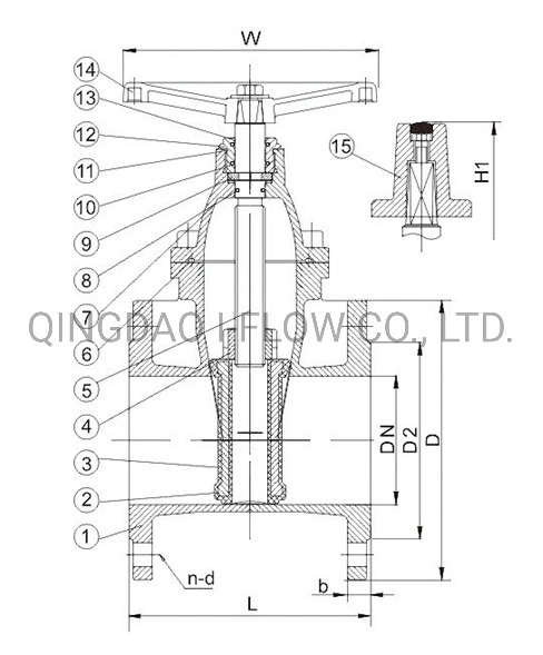 Ductile Iron Resilient Seated DN65 Pn16 Flanged Gate Valve with Price List