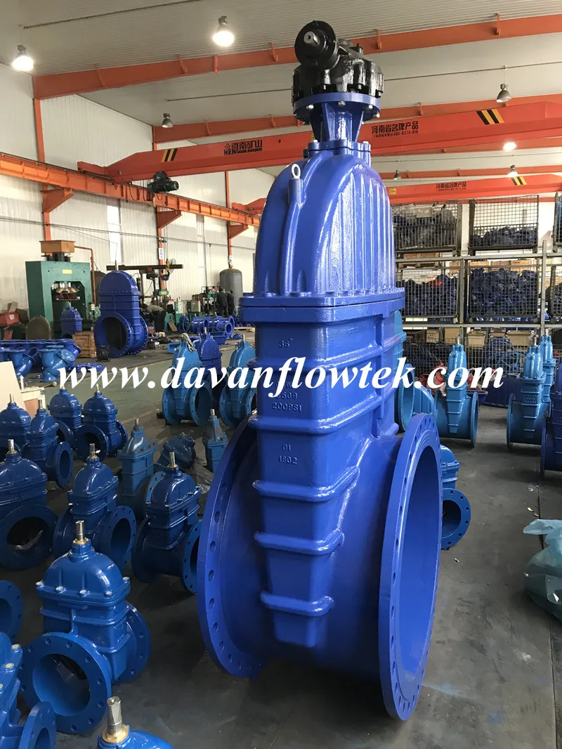 Factory Gate Valve with Cap Flanged DN100 Pn16 Rubber Wedge Gate Valve Flanged Handwheel Operated Gate Valve Resilient Seat Ductile Iron Ggg50 Sluice Gate Valve