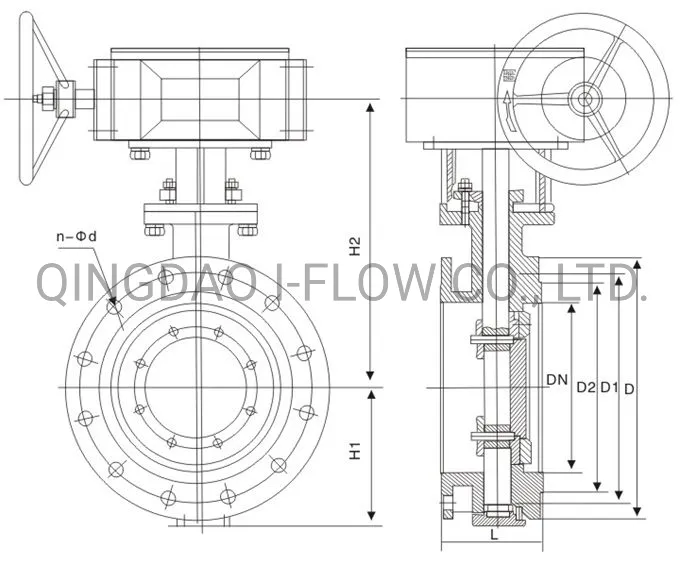 Flange Butterfly Valve Price DN300-800 D343h Three Eccentric Butterfly Valve