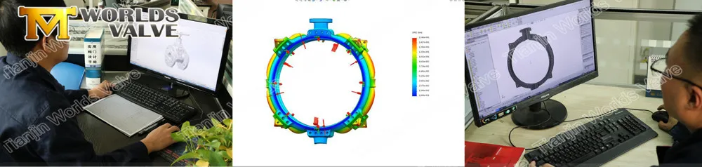 Flange Connection API/DIN/En593/Awwa Butterfly Valve with Gearbox Worm Gear