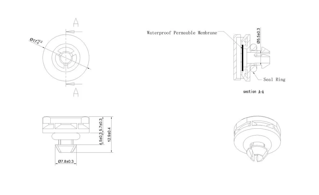 Grass Cutter Waterproof IP68 and Breathable Protective Vent Plug