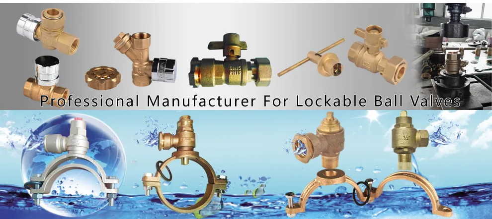 High Quality 3 -Piece Brass Ball Valve with Lockable Handle with Solder and NPT Connection for Medical Facility