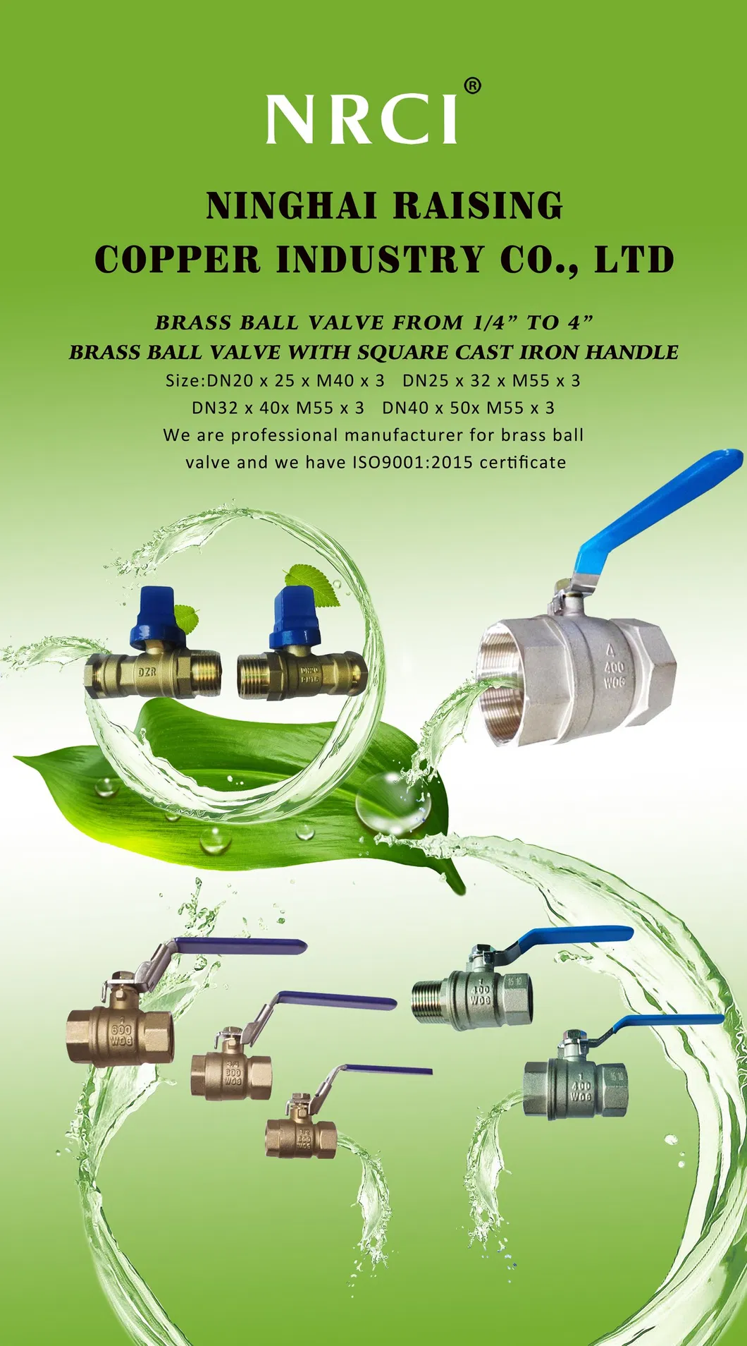 High Quality 3 -Piece Brass Ball Valve with Lockable Handle with Solder and NPT Connection for Medical Facility