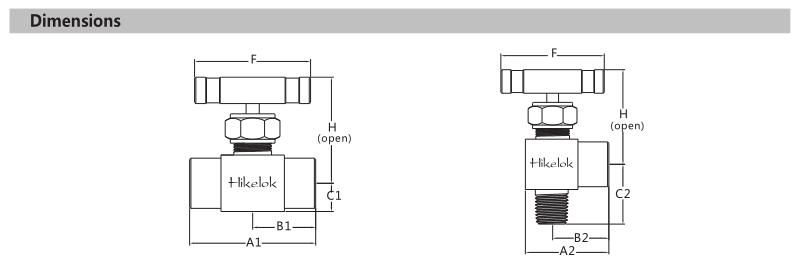 Hikelok PCTFE Stem High Pressure 316 Stainless Steel Needle Valve