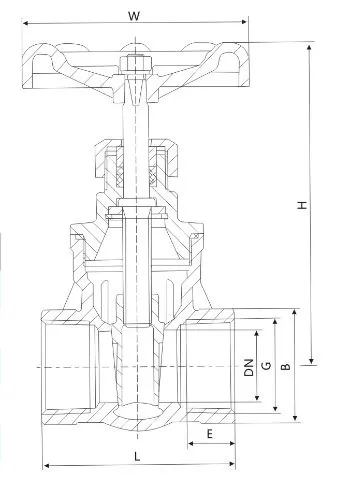 Internal Threaded Gate Valve Wcb / CF8 / CF8m Pn16-Pn64