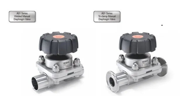 ISO-1127 Tri-Clamp Connection Stainless Steel Manual Diaphragm Valve