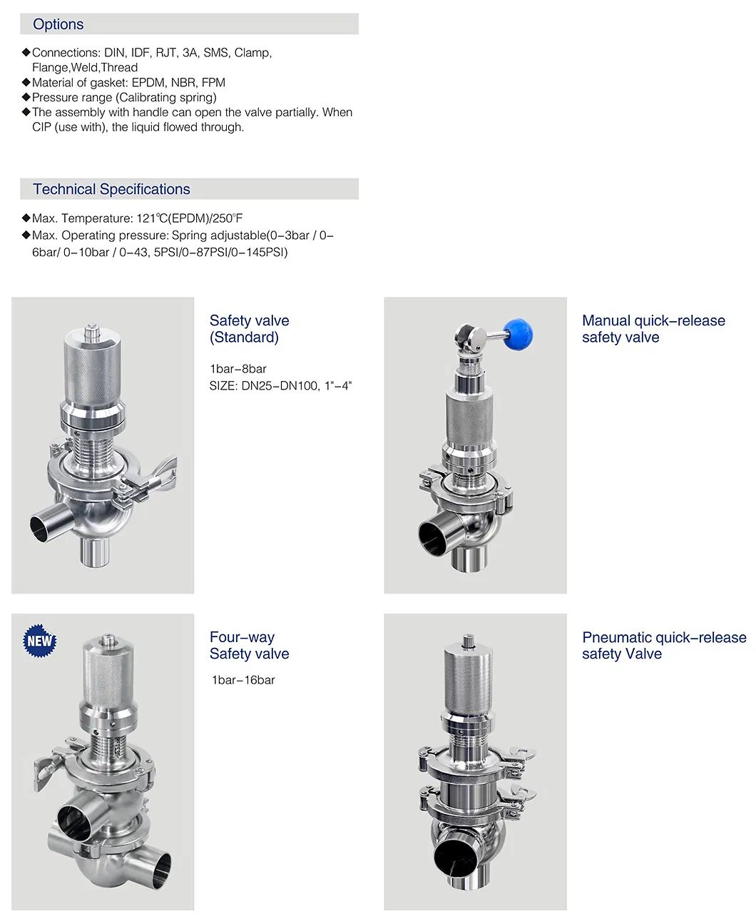 ISO90001 Donjoy Hygienic Stainless Steel Pressure Reducing Valve for Pipe System