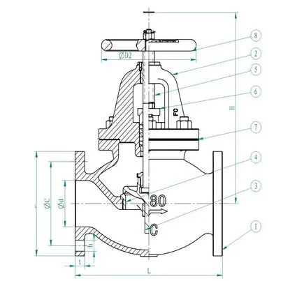 JIS F 7305 Cast Iron 5K/10K/16K Globe Valves