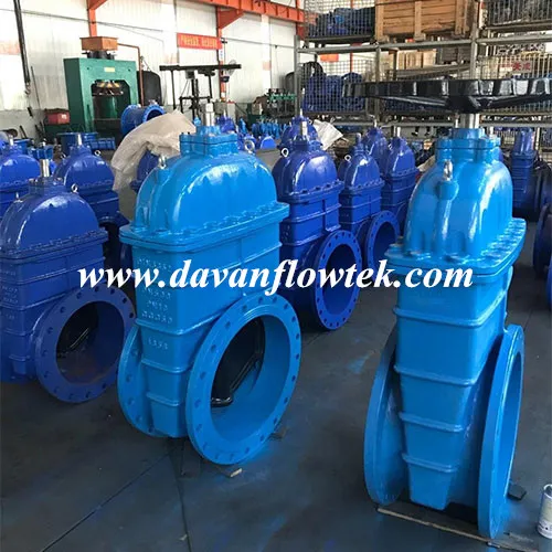 Manual Operated Cast Ductile Iron Ggg50 Rising Stem Rubber Wedge Water DIN Standard Gate Valve