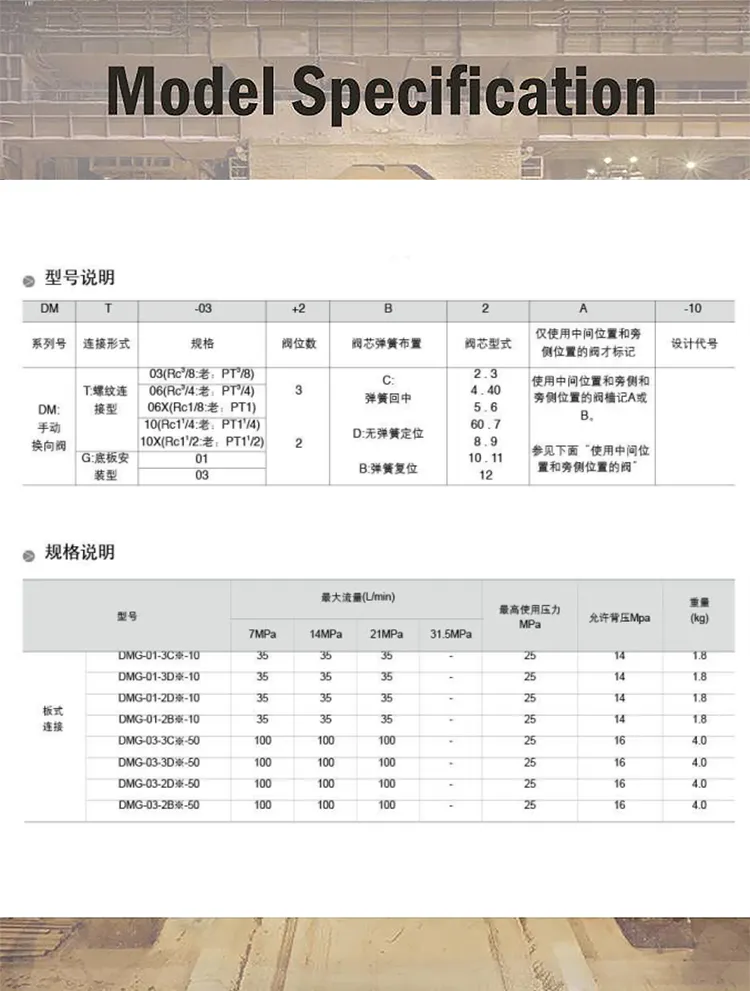 Manual Operated Directional Control Valve Dmt-01 Dmt-02 Dmt-03 Dmt01 Dmt02 Dmt03