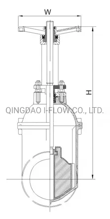 Manual Water Gate Valve Rising Stem Rubber Disc Pn16 DN150 Ggg40 Ductile Iron Groove Gate Valve