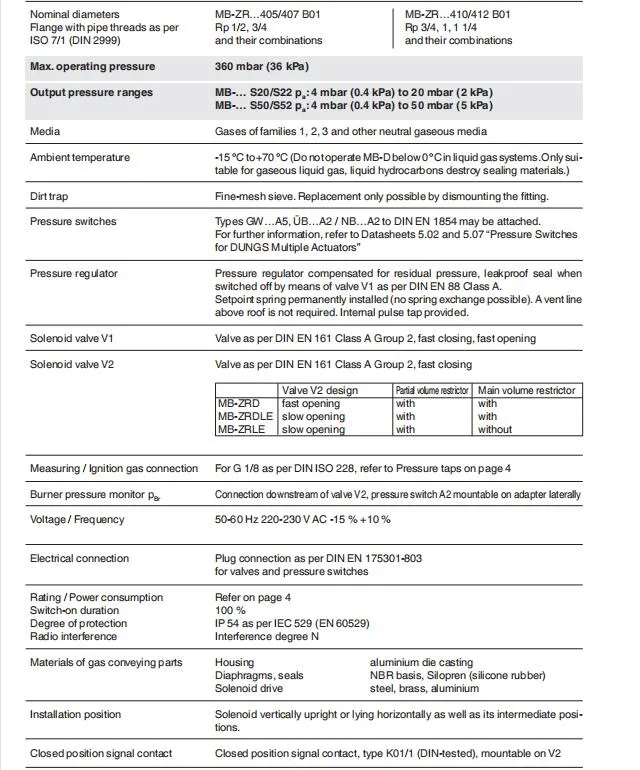 Natural Gas Solenoid Auto Control Valve for Boiler Gas Burner