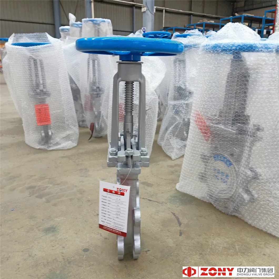 Pn10 Wafer Connection Type Slurry Valve Knife Gate Valve with CE / ISO Certificate