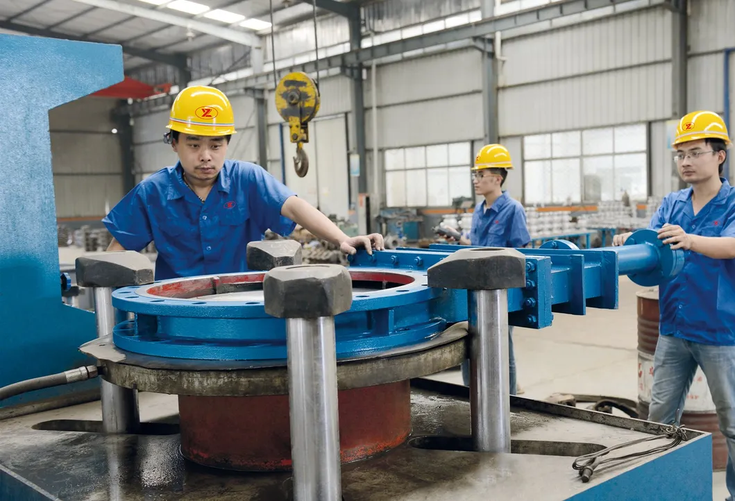 Pn10 Wafer Connection Type Slurry Valve Knife Gate Valve with CE / ISO Certificate