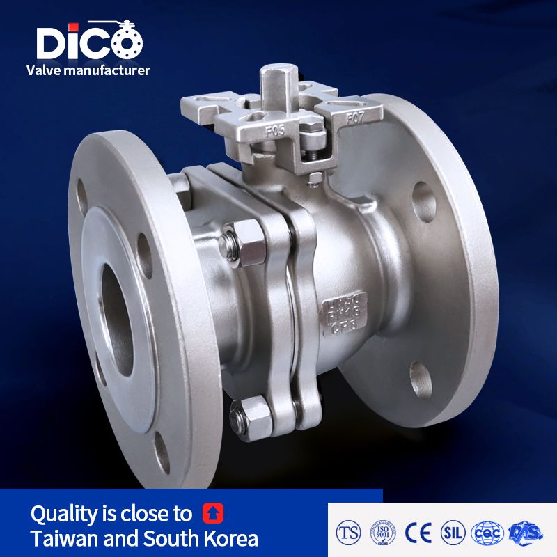 Pn16 High Platform 2 Pieces Flange Ball Valve