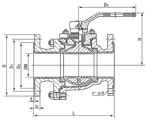 PTFE / PFA / Teflon Lined Stainless Steel Ball Valve
