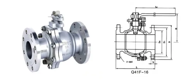 Q41f Stainless Steel Bare Shaft Flange Type Ball Valve