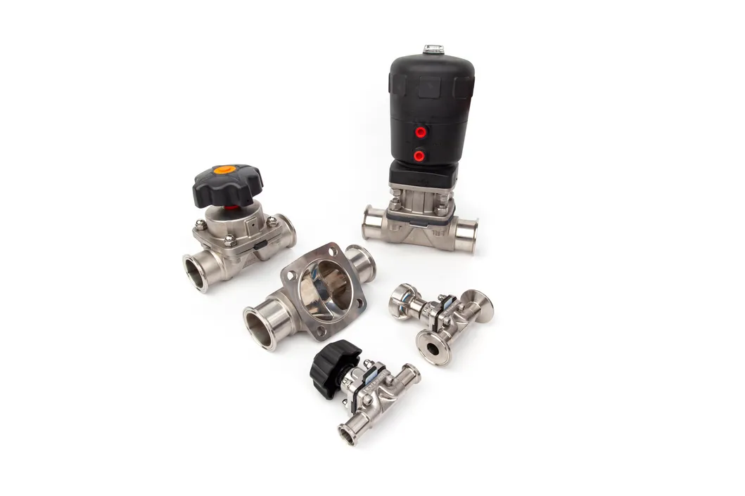 Sanitary SS304 Pneumatic Clamp Diaphragm Valve with Plastic Head